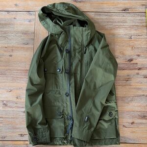 Woolrich Olive Green Goretex Rain Jacket with Hood